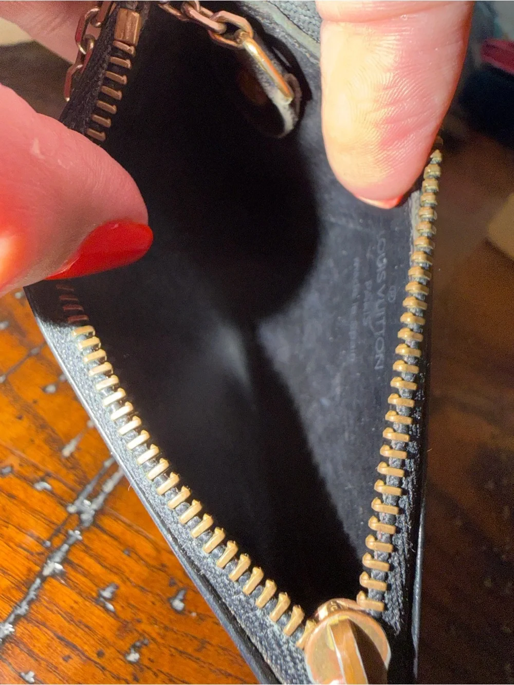 Louis Vuitton Black Epi Leather Zip Card Pouch